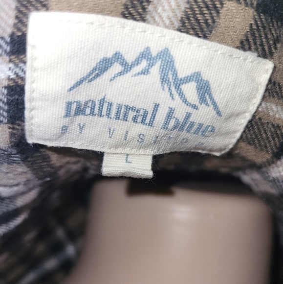 Natural Blue by Visitor Plaid Button-Down Shirt - Picture 8 of 8